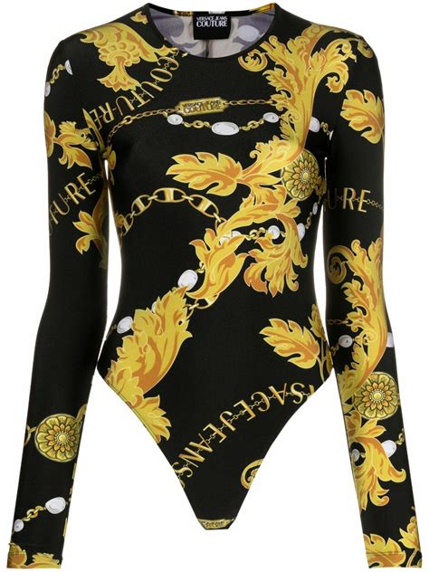 versace allover print|versace print bodysuit.